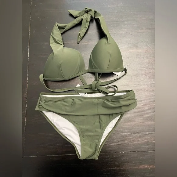 Women's Summer 2 Piece Halter Bikini Swimsuit Set Push Up Bathing Suits NWOT - Picture 6 of 7